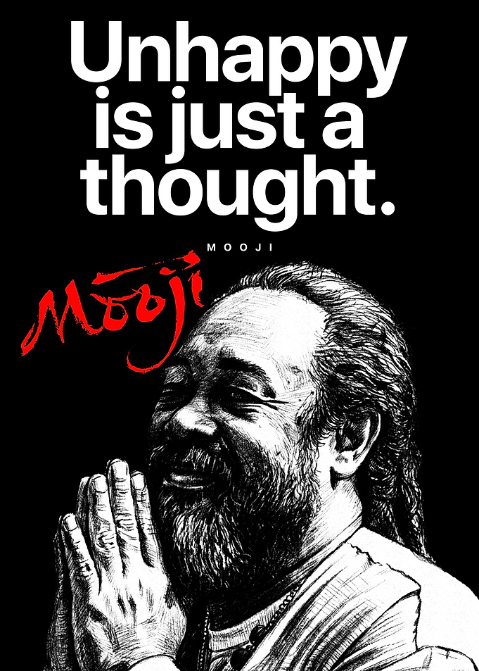 Inspirational Quote Poster – Unhappy Is Just a Thought