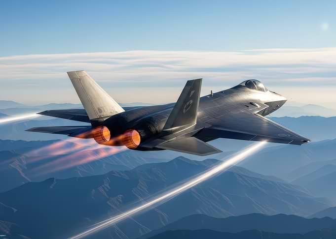 Stealth Fighter Jet in Flight