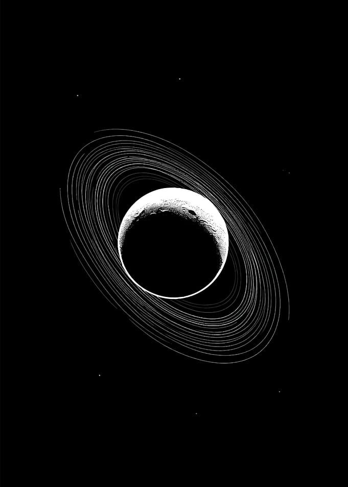 Saturn planet with rings in space
