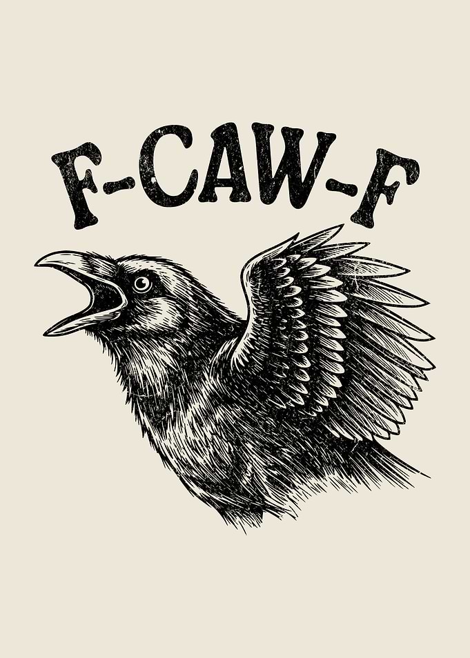 F-Caw-F Angry Shouting Crow Funny Humorous Bird Pun