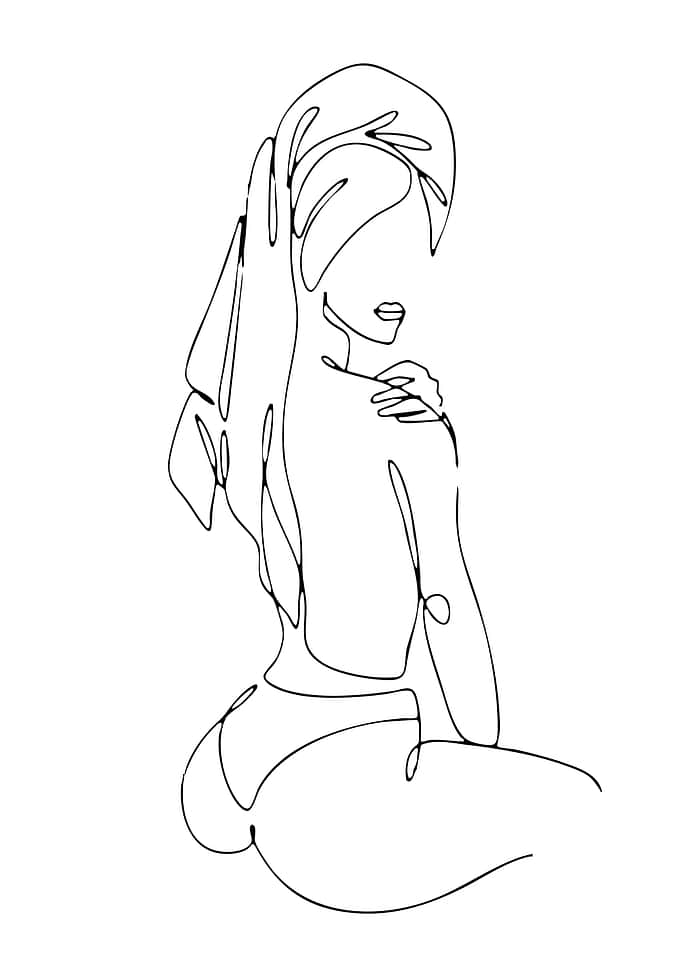 Minimalist Woman Line Art