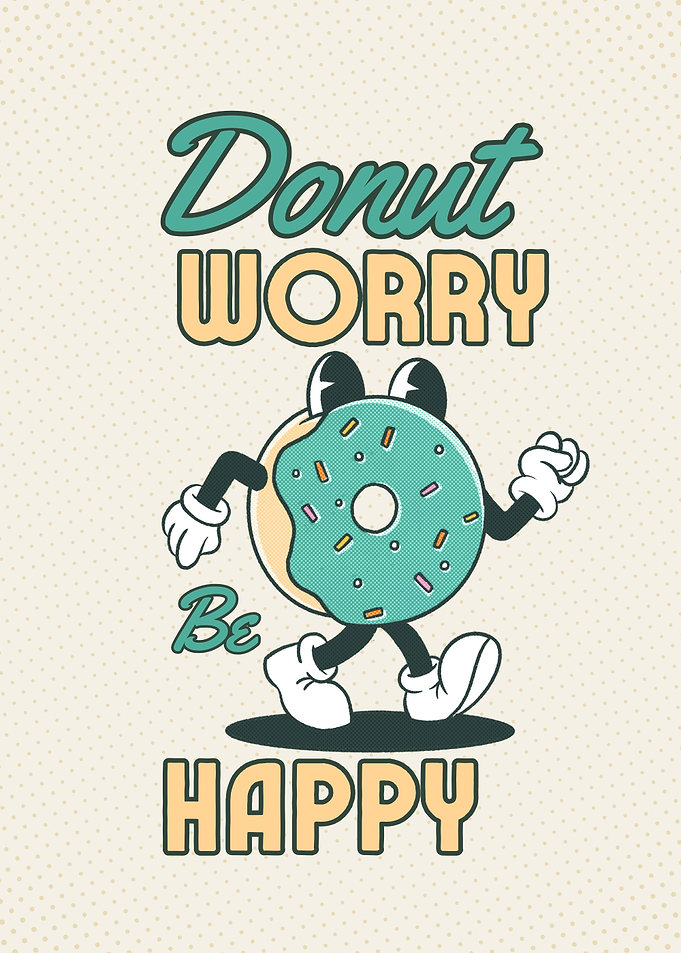 Donut Worry Be Happy Cartoon
