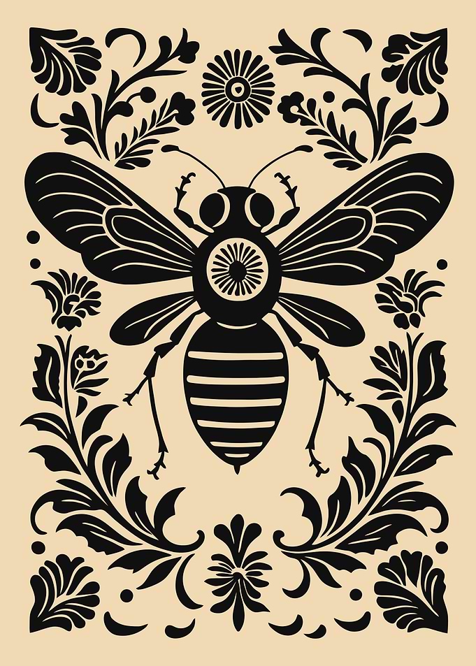 Bee and Floral Ornament
