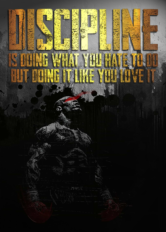 Discipline Motivational Boxing Art