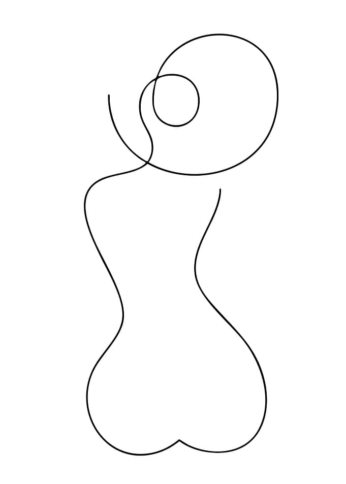 Minimalist Woman Body Line Art