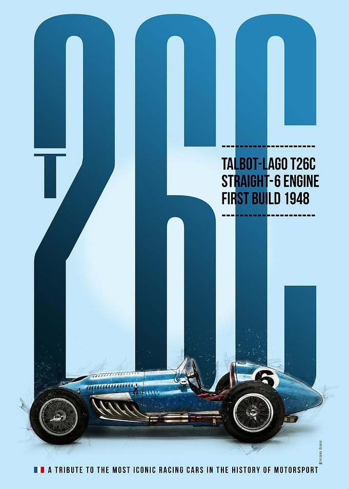 Talbot-Lago T26C Racing Car Poster