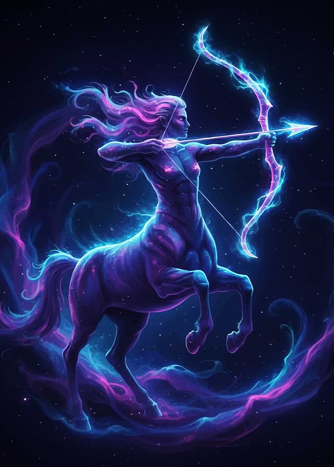 Neon Sagittarius Centaur Space