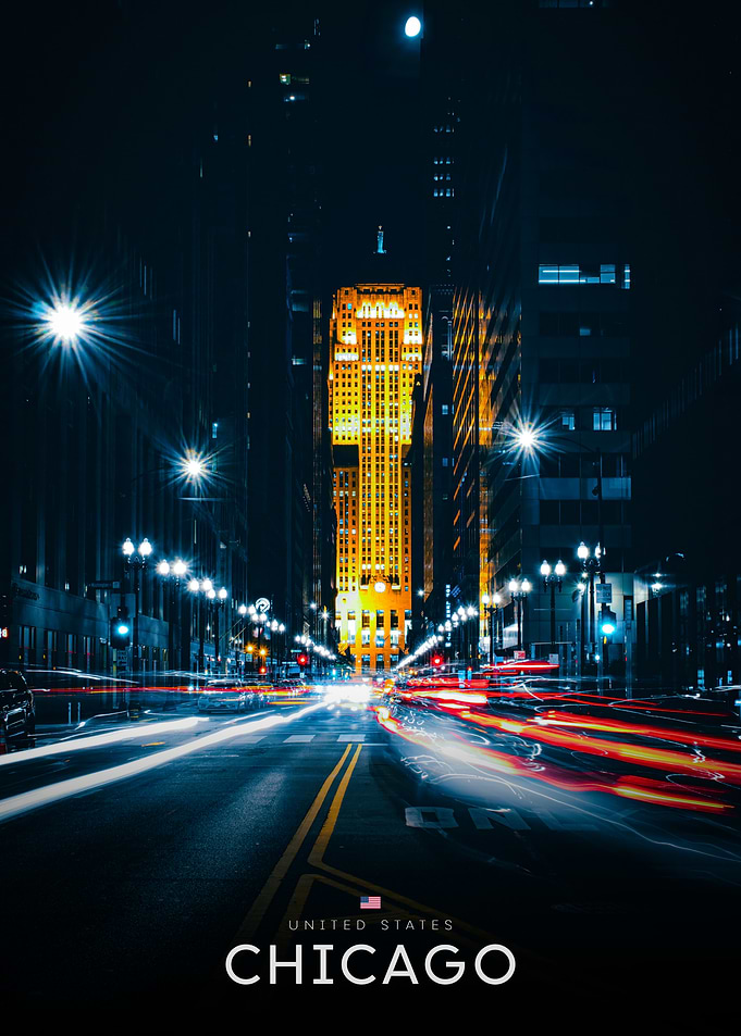 Chicago Night Cityscape