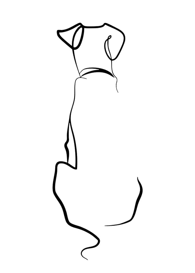 Minimalist Dog Line Art
