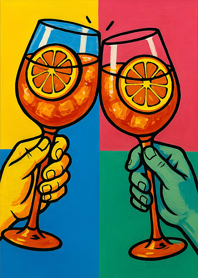 Cheers! Two Aperol Spritz Illustration