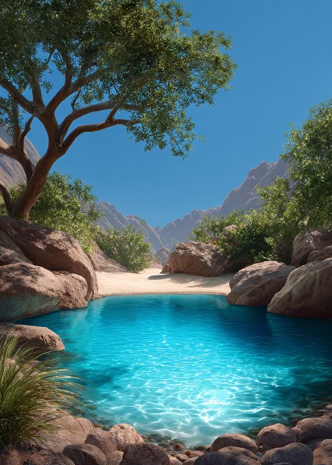 Oasis in the Desert Landscape