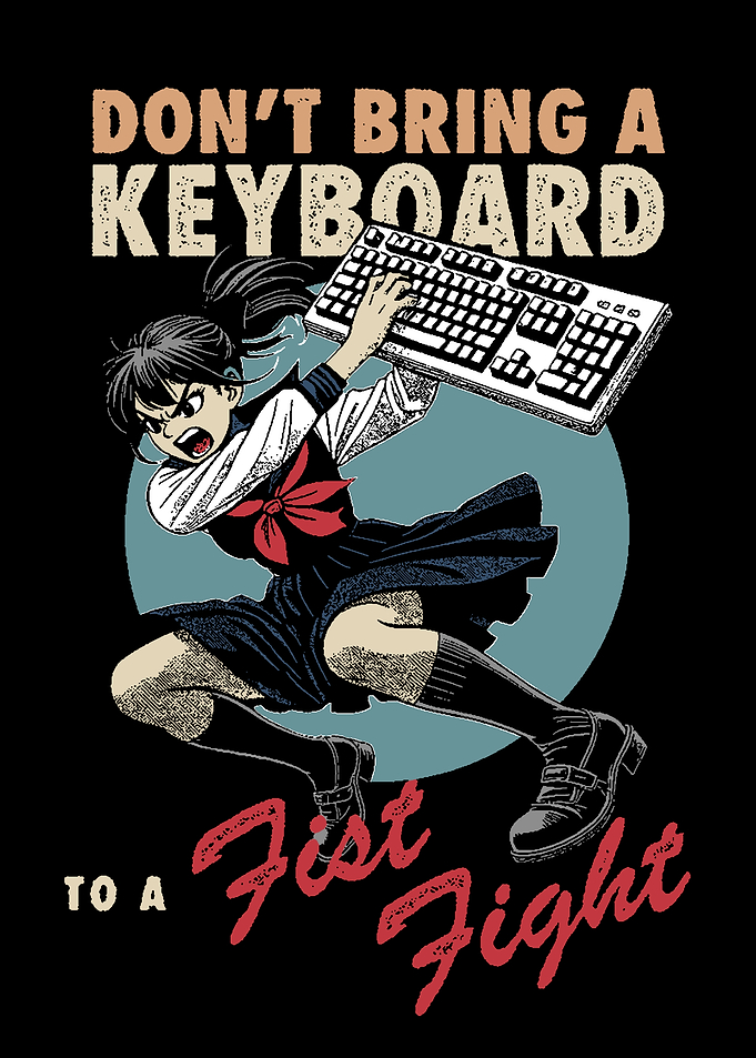 Keyboard Fist Fight Anime Girl
