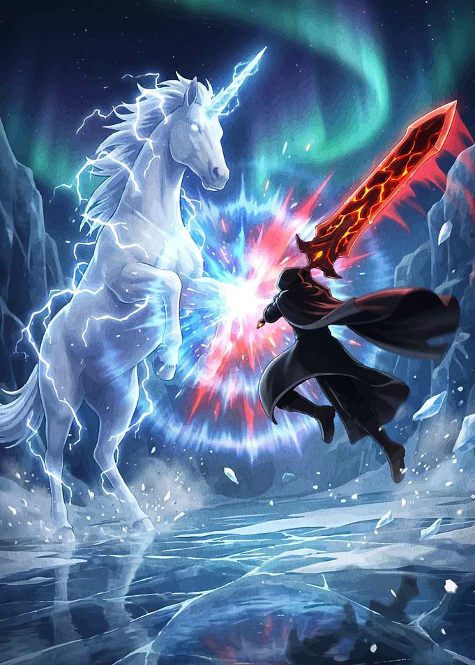 Unicorn vs. Warrior on Ice