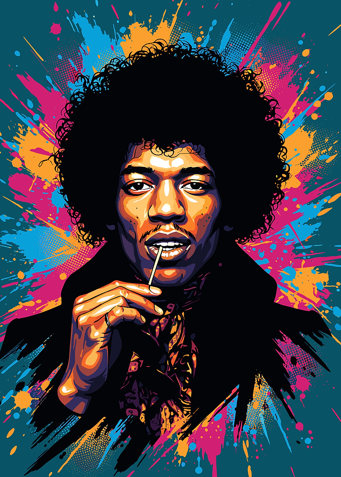 Jimi Hendrix Colorful Portrait