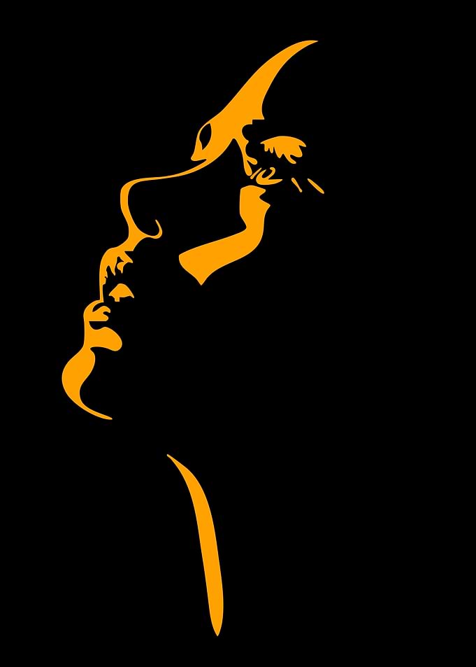 Abstract Woman Silhouette in Orange