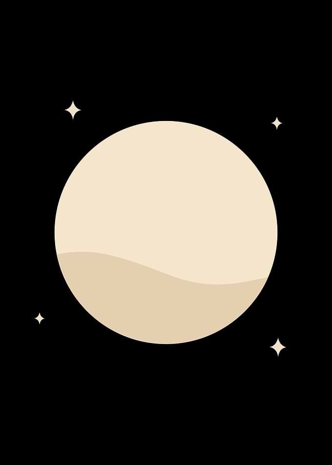 Minimalist Moon and Stars Illustration