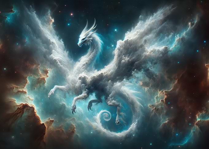Celestial Dragon in Nebula