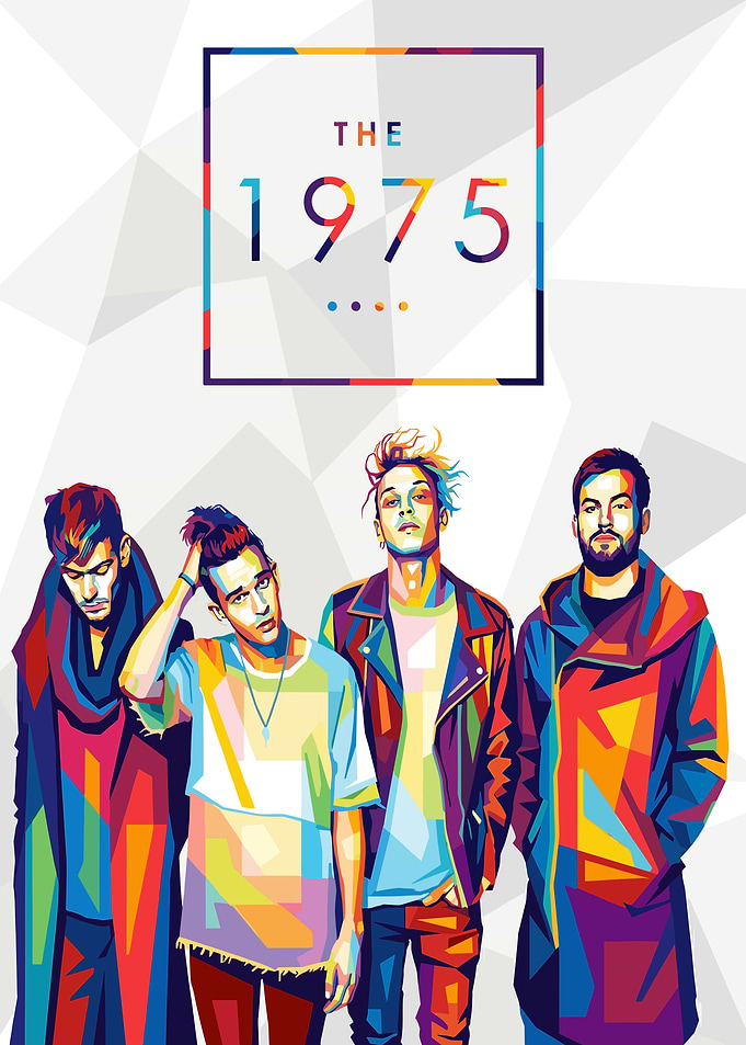 The 1975 Band Colorful Portrait