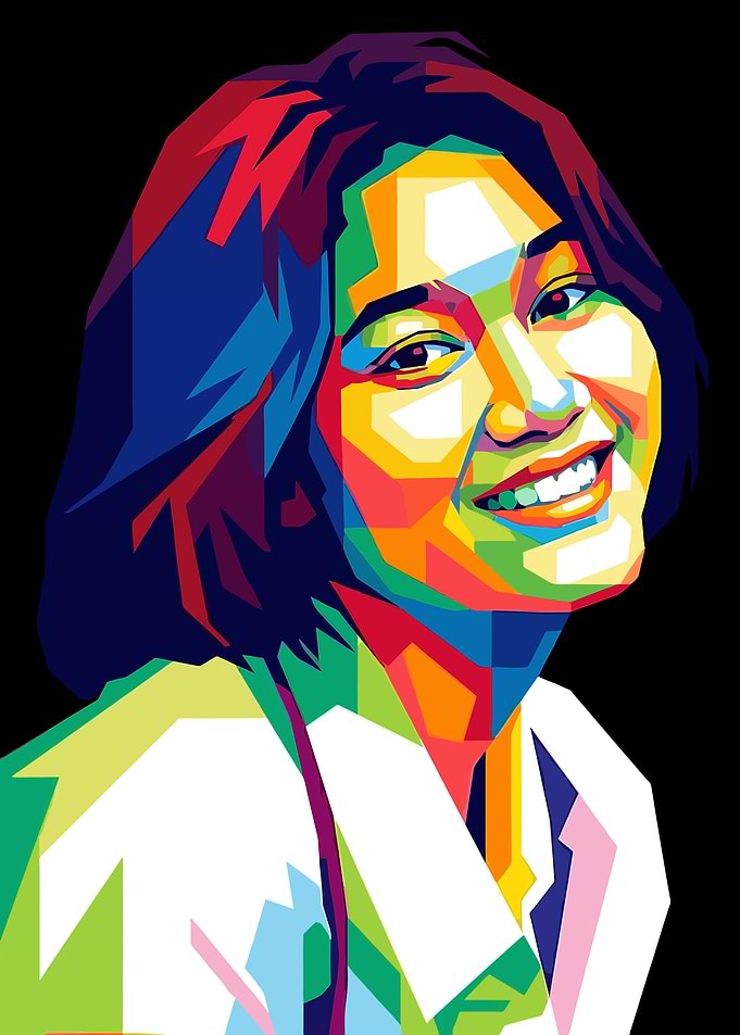 Nike Ardila Colorful Portrait of Smiling Woman