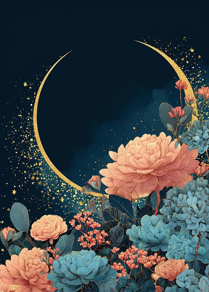 Floral Arrangement with Golden Circle
