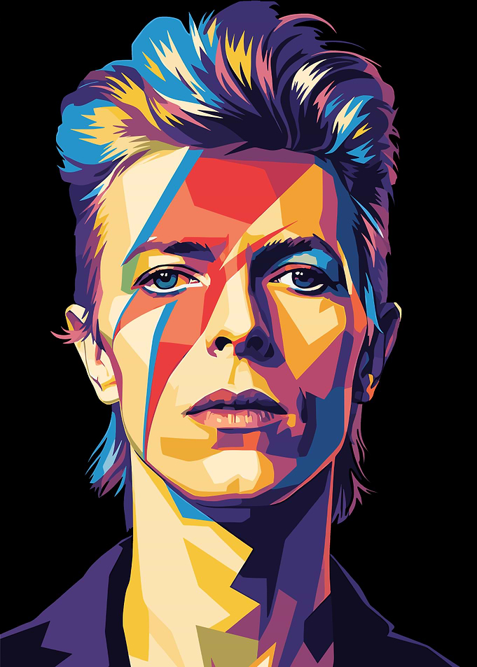 David Bowie Colorful Pop Art Portrait