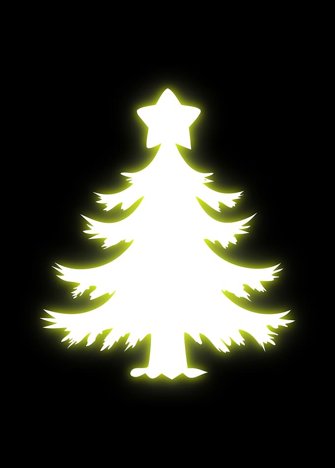 Glowing Christmas Tree Silhouette