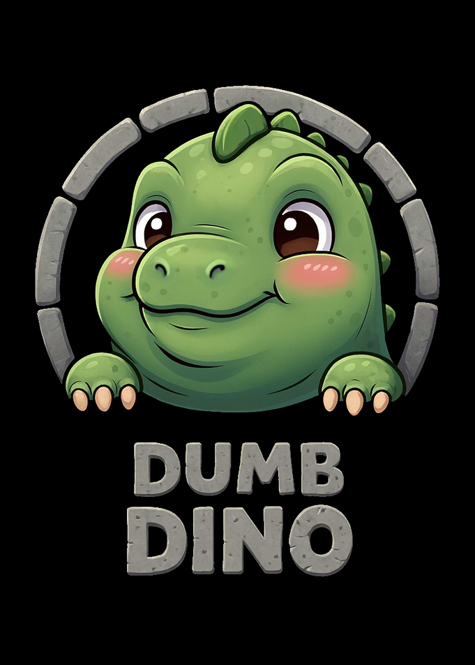 Dumb Dino Cute Green Dinosaur Logo