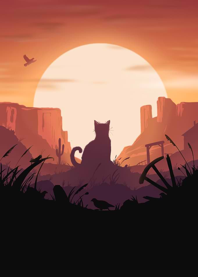 Bean's Wild West - Cat Silhouette