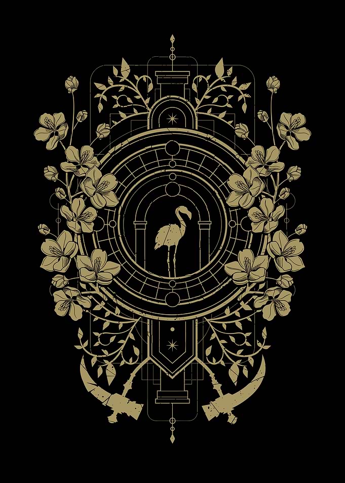 Flamingo floral geometric