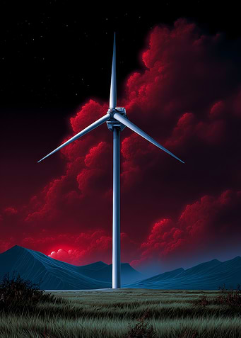 Wind Turbine at Night