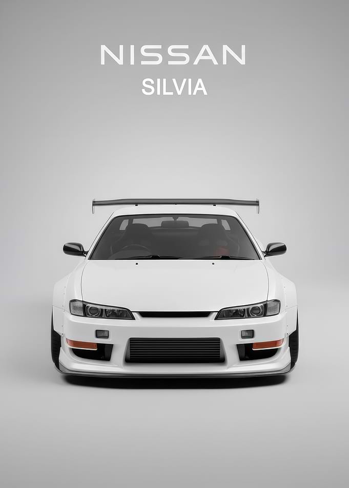 white Nissan Silvia jdm poster