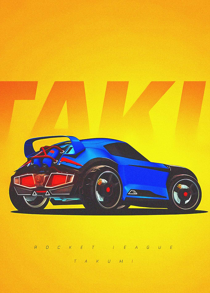 Rocket League Takumi Car Illustration