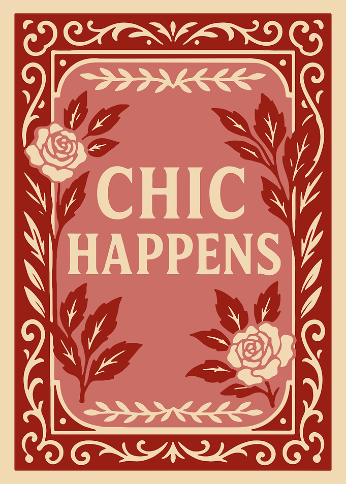 Chic Happens Floral Framed Text Art