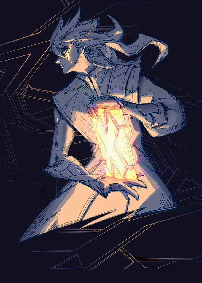 Mystic Figure Holding Glowing Object