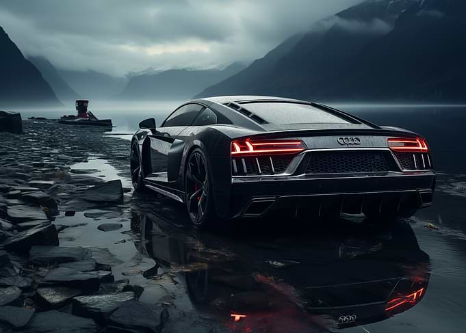 Black Audi R8 Car art