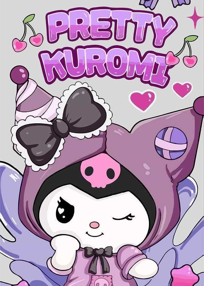 Pretty Kuromi Cartoon Illustration