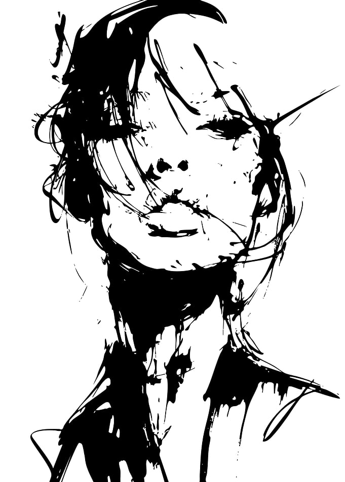 Abstract Portrait in Black and White