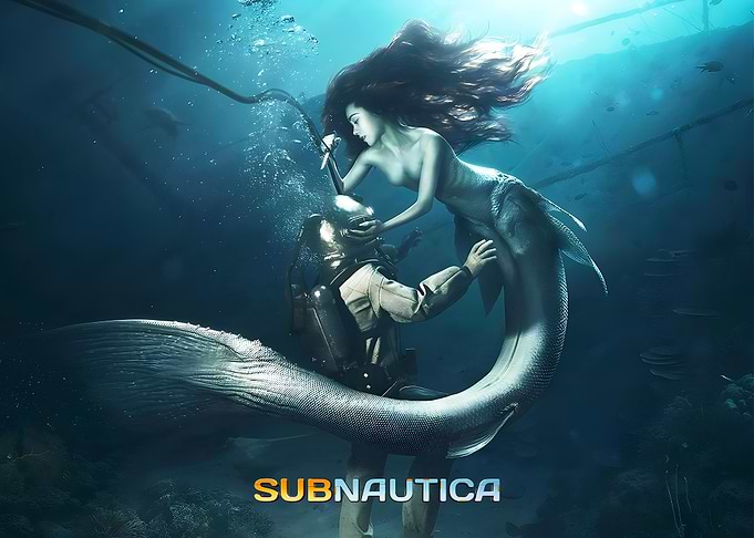Subnautica: Mermaid and Diver Encounter