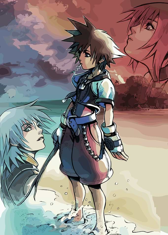 Kingdom Hearts Sora and Friends Artwork