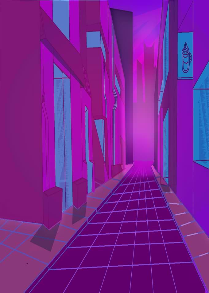 Neon Passage – A Synthwave Cyberpunk Alley
