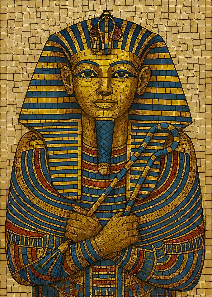 Farao Tutankhamun Mosaic Portrait