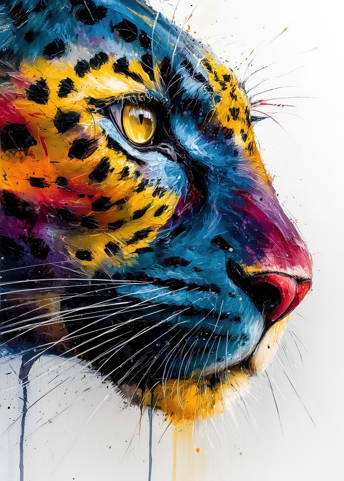 Colorful Jaguar Portrait
