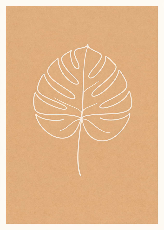 Minimalist Monstera Leaf Art Print