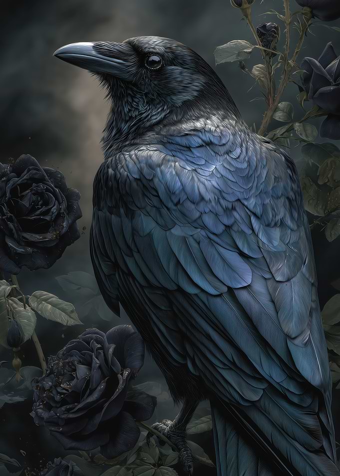 Raven and Black Roses