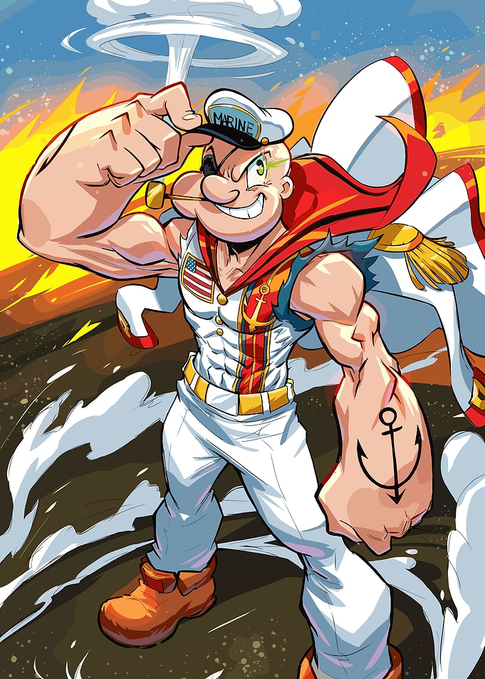 Popeye as a Marine Admiral
