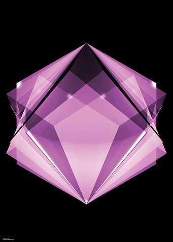 Abstract Purple Geometric Shape on Black