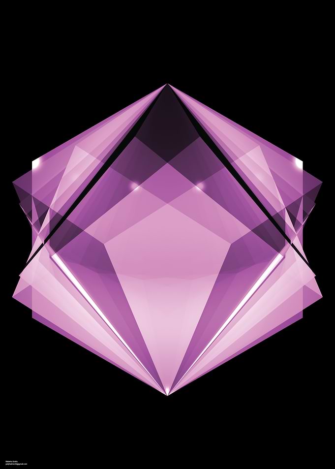 Abstract Purple Geometric Shape on Black