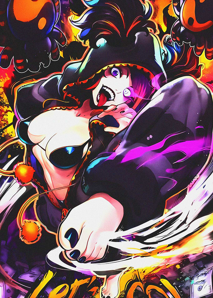 Anime Witch Character with Dark Magic