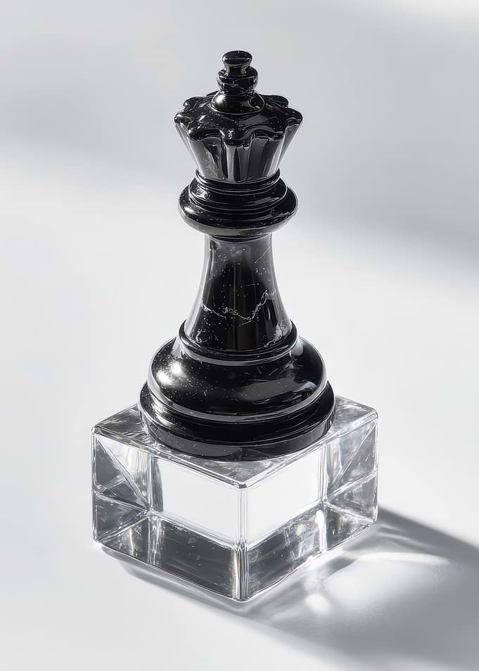 Black Queen Crystal Chess Piece