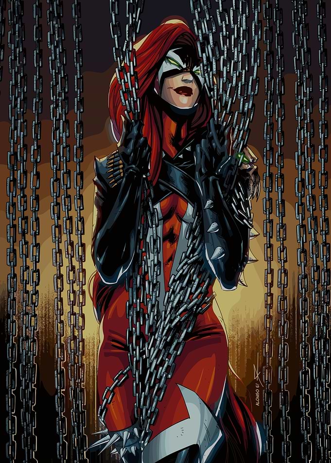 She-Spawn Chains Comic Art